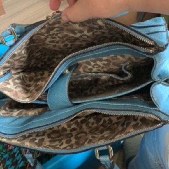 10. RARE VINTAGE Guess Grayson Blue Snakeskin Satchel - Picture 10 of 13